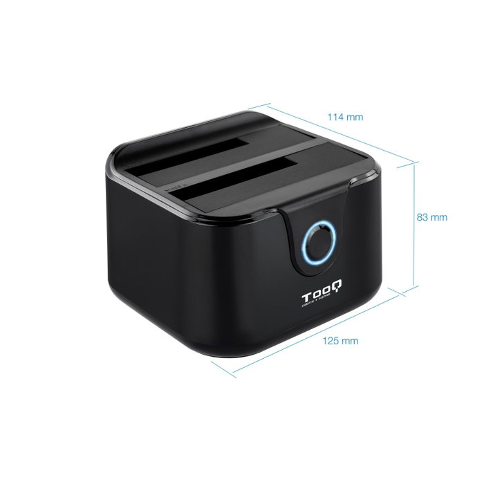 TooQ TQDS-802B Docking Station USB 3.0 para Discos Duros HDD/SSD 2.5" y 3.5" hasta 8TB con Clonación